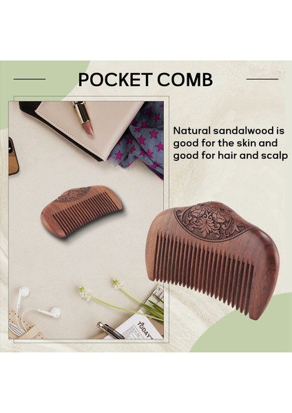 Cep Tarak Sandal Ağacı Yeşil Doğal Süper Dar Dişli Ahşap Taraklar Statik Bit Sakal Tarak Saç Modeli Sandal Ağacı Tarak (Yurt Dışından) indirimleri