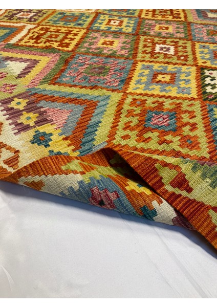 El Dokuma Afgan Kilim Yün Kök Boya