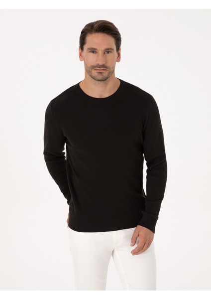 Erkek Siyah Slim Fit Kazak 50318976-VR046