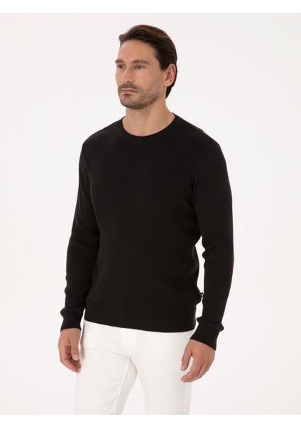 Erkek Siyah Slim Fit Kazak 50318976-VR046 modelleri