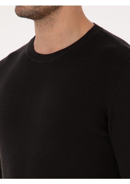 Erkek Siyah Slim Fit Kazak 50318976-VR046