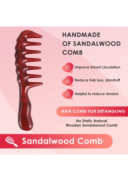 Saç Tarakları Için Tarak - Kıvırcık Saçlar Için Geniş Diş Ahşap Tarak - Statik Doğal Ahşap Sandal Ağacı Tarağı Yok (Yurt Dışından) indirimleri