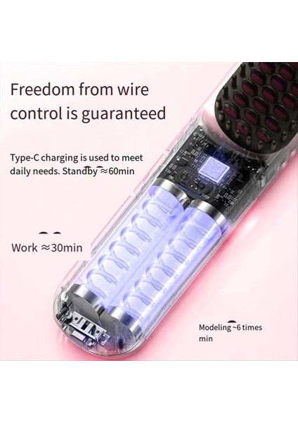 Kablosuz Tembel Düz Saç Tarağı Negatif Iyon Saç Bakımı Taşınabilir Char Tarağı Zarar Görmeden Saç Modelleme Tarağı B (Yurt Dışından) fiyatları