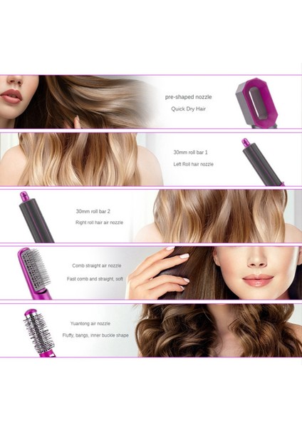 Saç Kurutma Tarağı Seti Sıcak Hava Styler Saç Kıvırıcı Düzleştirme Kıvrılma Demir Stil Fırçası Hava Saç Şekillendirme Aracı Eu Fiş A (Yurt Dışından) modelleri