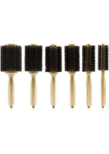 Berber Salon Ahşap Tutucu Domuz Kılları Yuvarlak Fırça Çıkarılabilir Kuyruk Profesyonel Kuaförlük Saç Fırçası Saç Yuvarlak Tarak (Yurt Dışından) modelleri