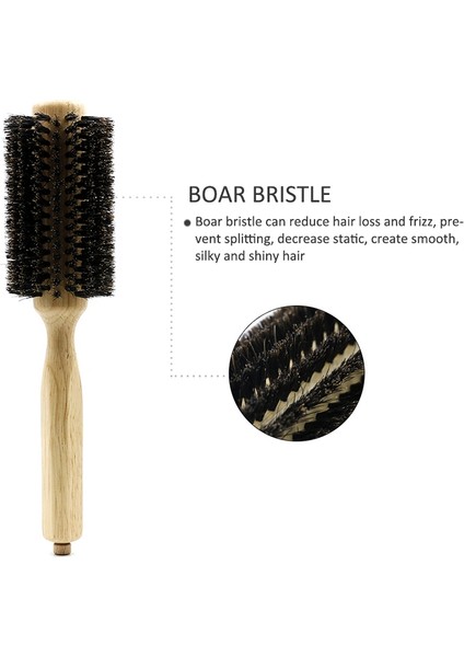 Berber Salon Ahşap Tutucu Domuz Kılları Yuvarlak Fırça Çıkarılabilir Kuyruk Profesyonel Kuaförlük Saç Fırçası Saç Yuvarlak Tarak (Yurt Dışından) fırsatları