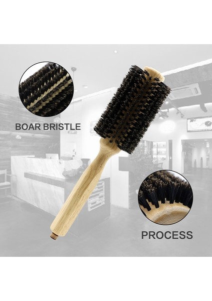 Berber Salon Ahşap Tutucu Domuz Kılları Yuvarlak Fırça Çıkarılabilir Kuyruk Profesyonel Kuaförlük Saç Fırçası Saç Yuvarlak Tarak (Yurt Dışından) indirimleri