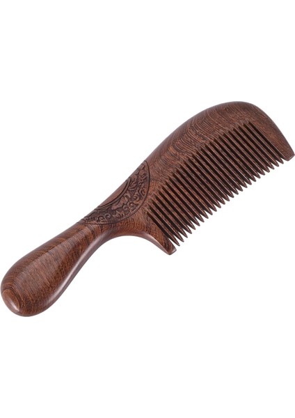 Unisex Sandal Ağacı Tarağı Kadın Erkekler Ev Seyahat Ahşap Anti-Statik Ince Diş Tarama Ahşap Kollar Saç Tarağı (Yurt Dışından)