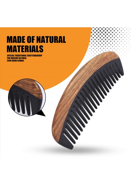 Saç Tarağı - Kıvırcık Saçlar Için Geniş Diş Ahşap Detangling Tarak - Erkek ve Kadınlar Için Statik Sandal Ağacı Bufalo Korna Yok (Yurt Dışından) indirimleri