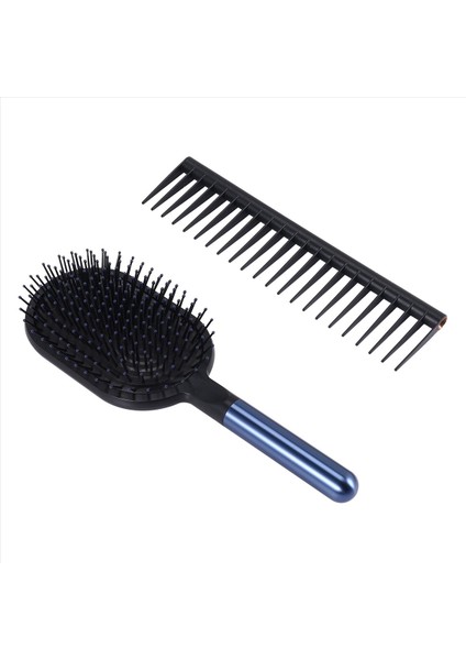 Hava Yastığı Tarağı+Geniş Diş Targotu Detangling Kafa Derisi Masaj Hava Yastığı Saç Fırçası Dyson Masajı Sharon Fırça Taşınabilir Mavi (Yurt Dışından)
