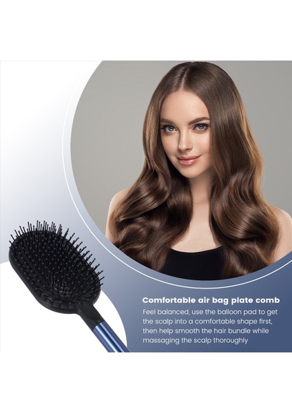 Hava Yastığı Tarağı+Geniş Diş Targotu Detangling Kafa Derisi Masaj Hava Yastığı Saç Fırçası Dyson Masajı Sharon Fırça Taşınabilir Mavi (Yurt Dışından) indirimleri