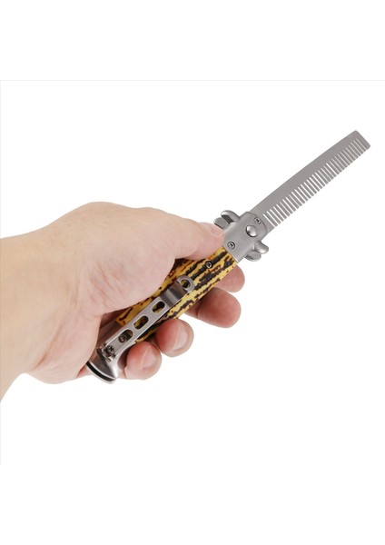 1pcs Otomatik Paslanmaz Çelik Taraklar Katlanabilir Bıçak Fırçaları Saç Düzeltici Tarak Fırçası Aksesuarları Kelebek Erkek Cebiçek Tarak Taklit Sığır Kemik Rengi (Yurt Dışından) fiyatları