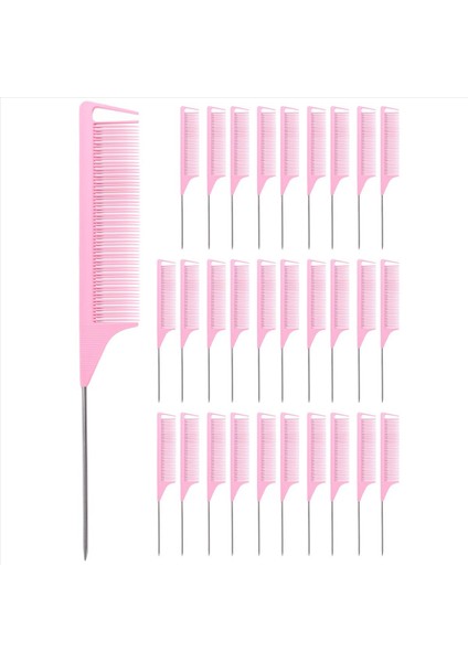 30 Adet Örgüler Için Tarak Saç Faresi Kuyruğu Tarak Çelik Pim Kuyruğu Karbon Fiber Isıya Dayanıklı Alay Tarama Tarama Tarama (Pembe) (Yurt Dışından)