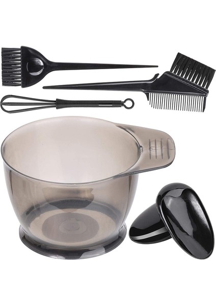 5 Adet Profesyonel Saç Boyama Aracı, Salon ve Ev Saç Boyama Fırçası Tarağı, Boyama Kasesi, Boyama Kasesi Siyah (Yurt Dışından)