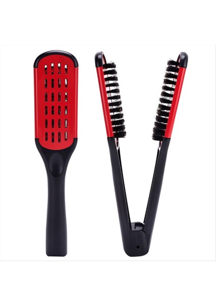 Domuz Kılı Çift Taraflı Fırça Tarak Kelepçesi Anti-Statik Saç Düzleştirici Aracı Tarağı Saç Splint Tomberi, Mavi (Yurt Dışından)