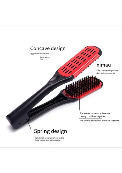 Domuz Kılı Çift Taraflı Fırça Tarak Kelepçesi Anti-Statik Saç Düzleştirici Aracı Tarağı Saç Splint Tomberi, Mavi (Yurt Dışından) fiyatları