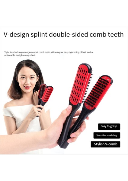 Domuz Kılı Çift Taraflı Fırça Tarak Kelepçesi Anti-Statik Saç Düzleştirici Aracı Tarağı Saç Splint Tomberi, Mavi (Yurt Dışından) fırsatları