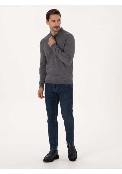 Erkek Füme Regular Fit Basic Kazak 50318855-VR058 fırsatları