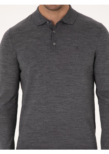 Erkek Füme Regular Fit Basic Kazak 50318855-VR058