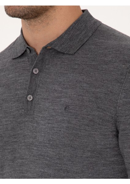 Erkek Füme Regular Fit Basic Kazak 50318855-VR058