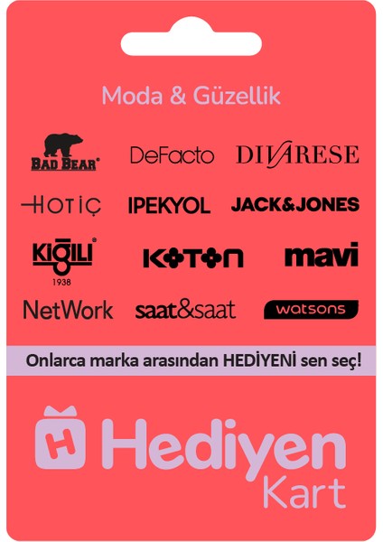 Hediyen Kart - Moda & Güzellik - 2500 TL