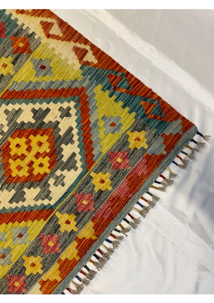 El Dokuma Afgan Kilim Yün Kök Boya