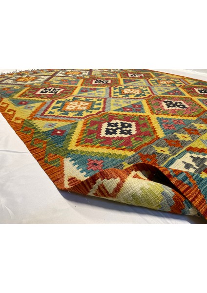 El Dokuma Afgan Kilim Yün Kök Boya