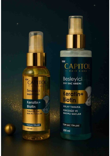 Keratin+ Biotin Besleyici Saç Yağı ve Sıvı Saç Kremi Seti