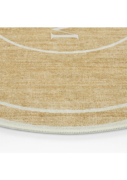 Armasi Kahve Oval Banyo Paspası Dijital Baskı Yıkanır Kaymaz İkili Banyo Paspas Takımı 40x60 60x100