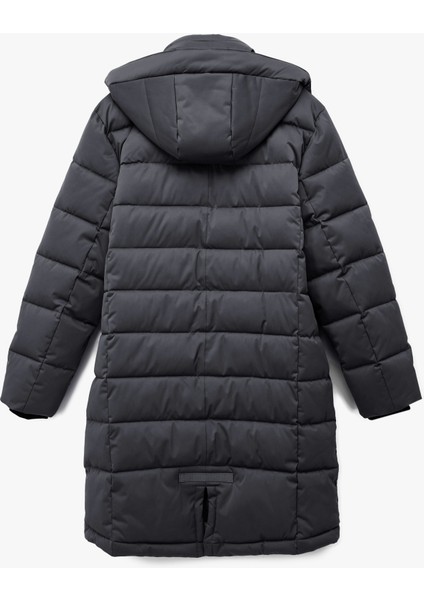 Uzun Kollu Cepli Kapşonlu Uzun Şişme Mont indirimleri