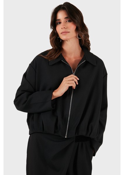 Via Dante Regular Fit Gömlek Yaka Fermuarlı Ceket Bayan Ceket 268755688