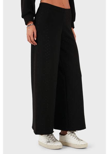 Via Dante Taşlı Regular Fit Normal Bel Geniş Paça Pantolon Bayan Pantolon 268793735