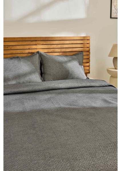 Arven Çift Kişilik Yatak Örtüsü Takımı Antrasit
