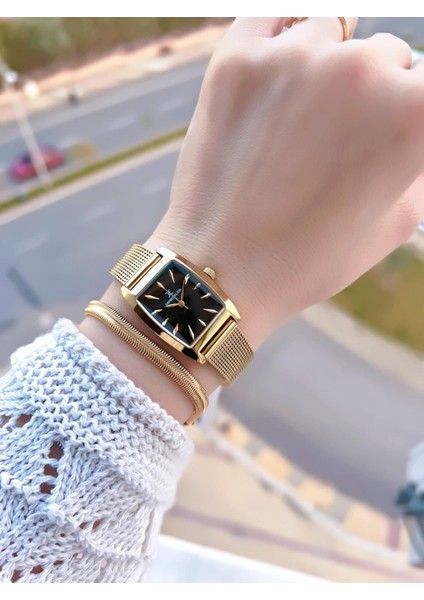 Çelik Hasır Kordon 2 Yıl Garantili 3ATM Suya Dayanıklı Kadın Kol Saati+Bileklik B141193 fiyatları