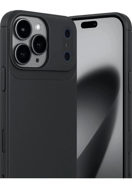 Apple iPhone 17 Pro Max Auto Focus Karbon Kapak - Siyah