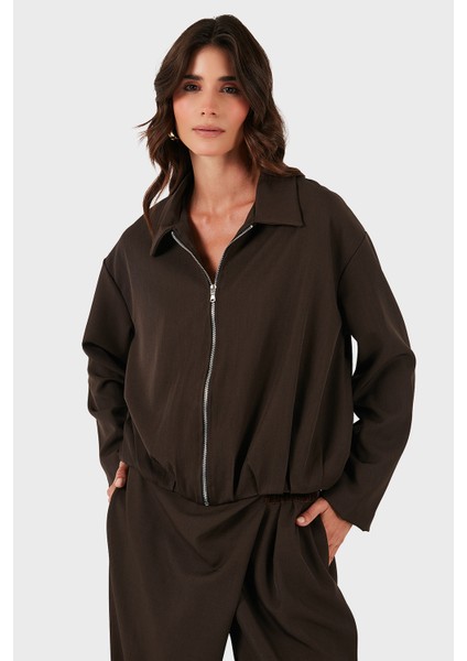 Via Dante Regular Fit Gömlek Yaka Fermuarlı Ceket Bayan Ceket 268755688