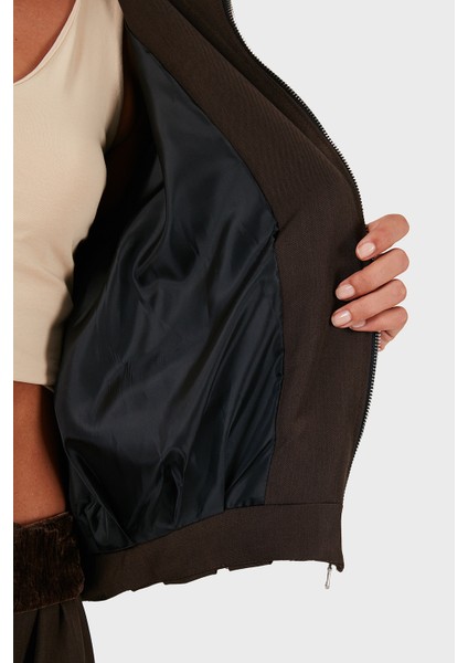 Via Dante Regular Fit Gömlek Yaka Fermuarlı Ceket Bayan Ceket 268755688