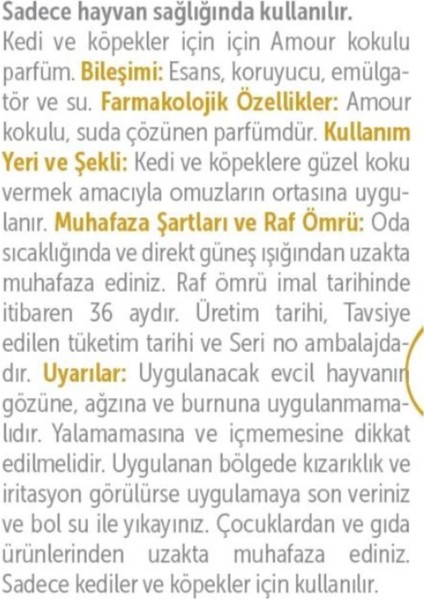 Kedi & Köpek Parfümü – 100 ml fiyatları