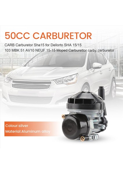 Dellorto Sha Için 50CC Vergase Karbüratör SHA15 15/15 103 Mbk 51 AV10 Neuf 15-15 Moped Karburator Carby Karburatör (Yurt Dışından) fırsatları