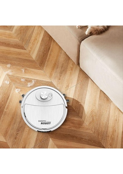 Mini Temizlik Robotu Otomatik Vakumlu Ultra Ince Sessiz Sert Zemin Makinesi, Beyaz (Yurt Dışından) fırsatları
