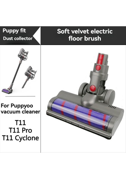 T11 / T11 Pro / Cyclone El Süpürgesi Aksesuarları Için Elektrikli Zemin Fırçası Başlığı Yumuşak Kadife Rulo (Yurt Dışından) modelleri