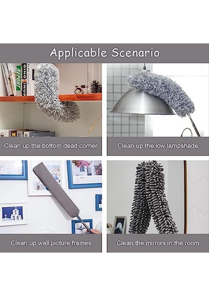 Yüksek Tavan Temizliği Için 30-110 Inç Uzatma Çubuklu 4 Parça Mikrofiber Toz Alma Seti Örümcek Ağı, Panjur, Mobilya ve Araba (Yurt Dışından) indirimleri