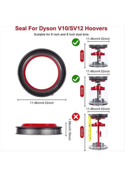 V10 SV12 Elektrikli Süpürge Tamir Parçası Aksesuarları Için Toz Haznesi Üst Sabit Sızdırmazlık Halkası (Yurt Dışından) modelleri