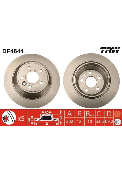 DF4844 - Fren Diski Arka - Trw