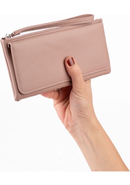 Kadın Vegan Suni Ithal Deri Bilek Askılı Cüzdan – Fermuarlı & Kartlıklı Portföy Şık Uzun Cüzdan modelleri