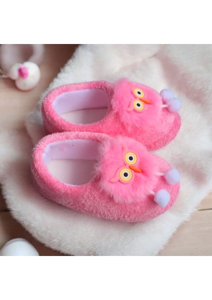 Kız Çocuk Hayvan Figürlü Pembe Panduf Kışlık Yumuşak Peluş Ev Ayakkabısı fiyatları