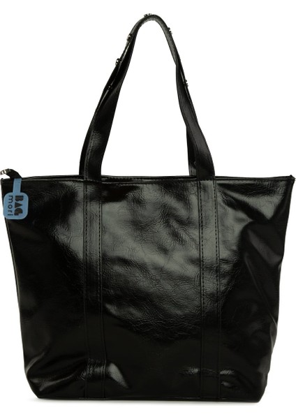 Siyah Trok Detaylı Kırışık Deri Büyük Tote Çanta modelleri