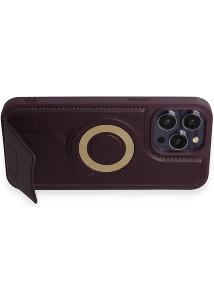 iPhone 13 Pro Max Kılıf Merkür Magneticsafe Standlı Kapak - Derin Mor modelleri