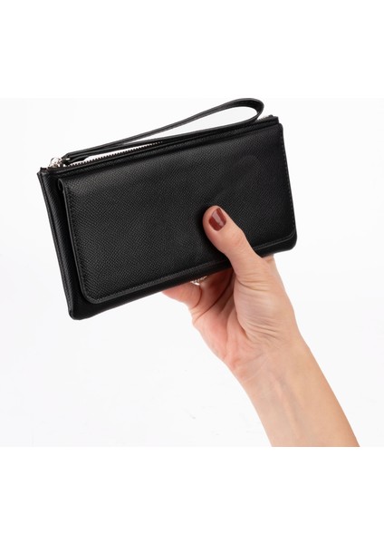 Kadın Vegan Suni Ithal Deri Bilek Askılı Cüzdan – Fermuarlı & Kartlıklı Portföy Şık Uzun Cüzdan fırsatları