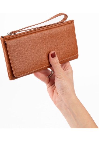 Kadın Vegan Suni Ithal Deri Bilek Askılı Cüzdan – Fermuarlı & Kartlıklı Portföy Şık Uzun Cüzdan indirimleri
